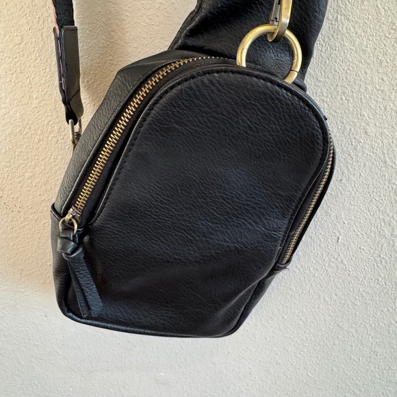 Urban Originals Handbags - Urban Originals Black Faux Leather Sling Bag - Anthropologie